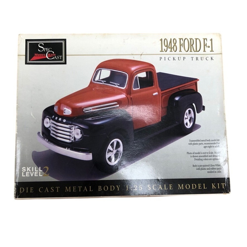 SpecCast 1948 Ford F-1 Pickup Truck 1:25 Scale Model Kit White Die Cast Metal